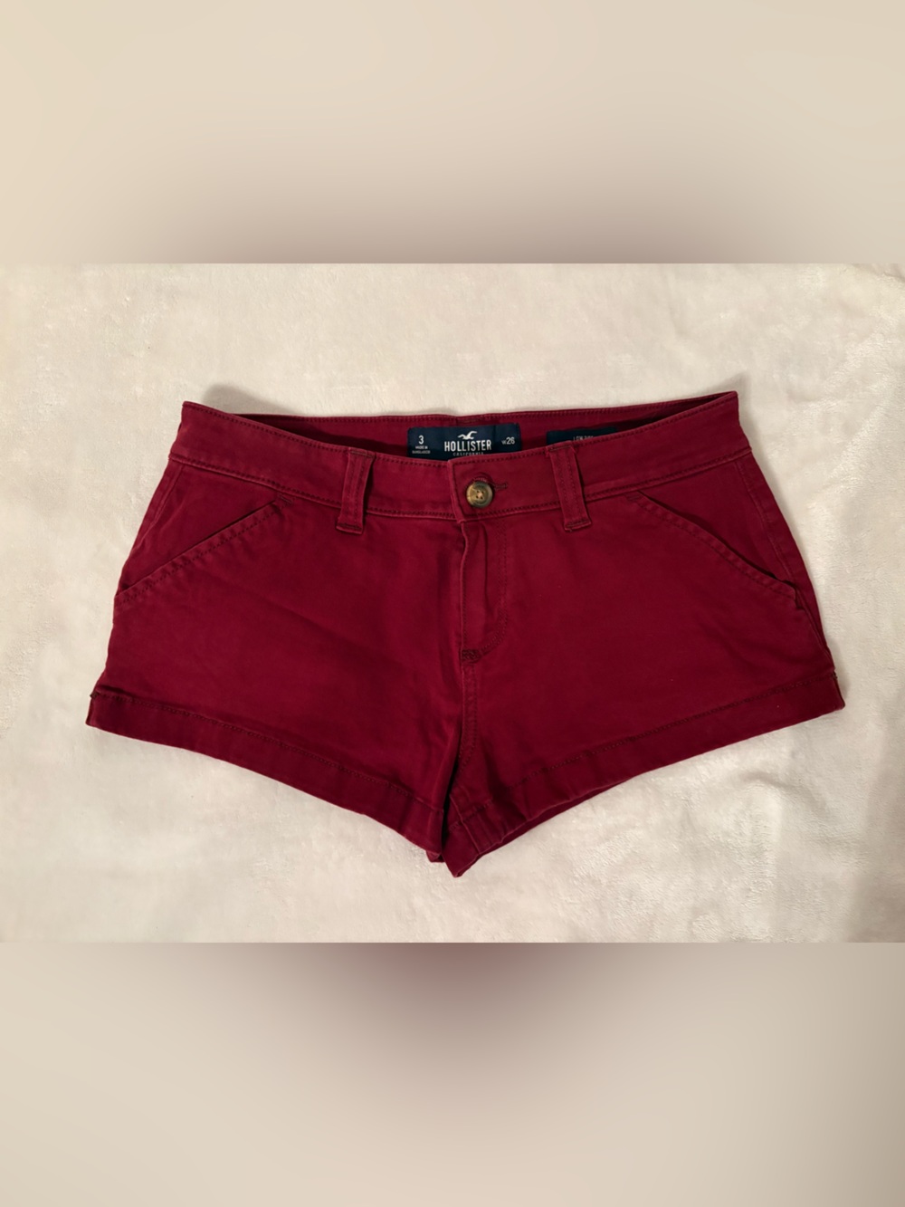 Y2K Hollister Women's Burgundy low rise Shorts